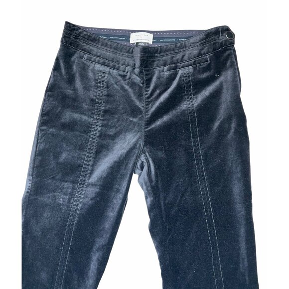 Anthropologie Black The Essential Slim Velvet Straight Pants US 0 UK 4 EU 32 - Picture 7 of 16